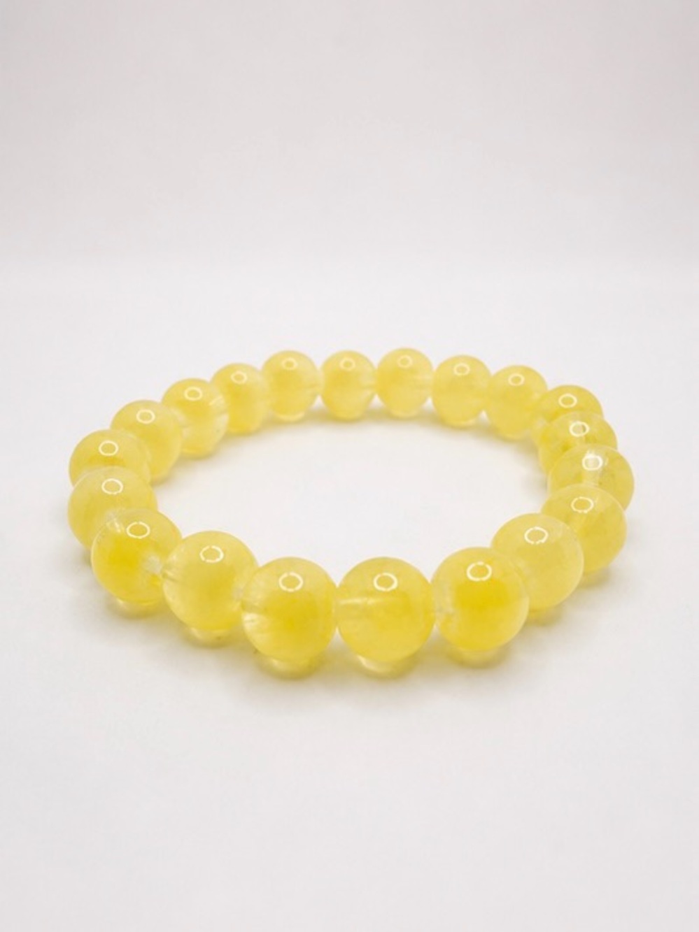 Yellow Beaded Stretch Bracelet | Frosted Glass Beads | Bright Stack
